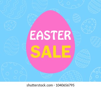 Happy easter for sale banner background template with pattern egg - Vector illustration
