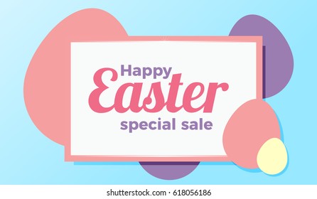 Happy easter sale banner background template. Vector editable design