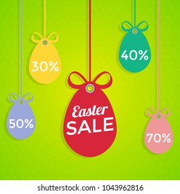 Happy Easter sale flat style.