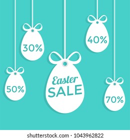 Happy Easter sale flat style.