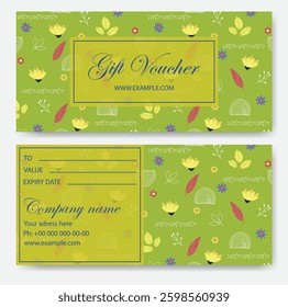 Happy Easter sale gift certificate card. Set of gift vouchers with floral background. Vector template