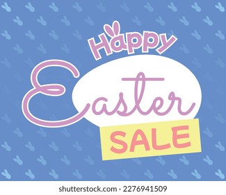 Happy Easter SALE Logo Pastel Colors