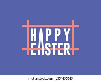 Happy Easter Sale with Simple Text Easter and has a frame. Modern Writing Templates for Happy Easter, Backgrounds, Greeting Cards, Invitations.