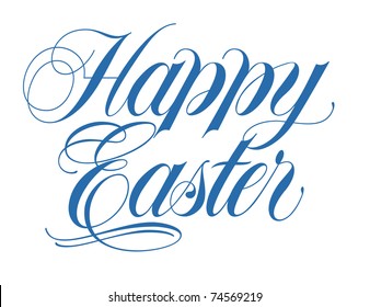 Happy Easter Script Vector Hand Lettering