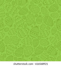 Happy Easter seamless background. Vector seamless pattern of easter elements