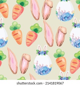 Happy easter seamless pattern background. Vector illustration.