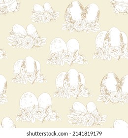 Happy easter seamless pattern background. Vector illustration.