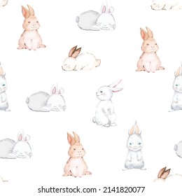 Happy easter seamless pattern background. Vector illustration.