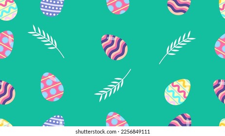 Happy Easter Seamless Pattern Background. Suitable For Your Cover, Package, Postcard, Social Media Post, Wallpaper and More. Vector Illustration