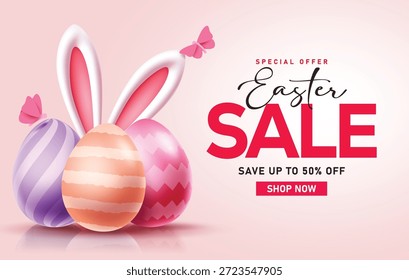 Happy Easter seamless pattern clipart poster set. Colorful endless and continuous pattern clip art with Easter egg, flowers, butterfly and cute rabbit collection for happy Easter wallpaper decoration vector illustration.
