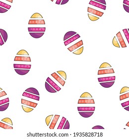 Happy Easter. Seamless pattern of colored Easter eggs. Vector illustration. - Shutterstock ID 1935828718