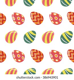 Happy Easter Seamless Pattern with Colorful Eggs. Vector background