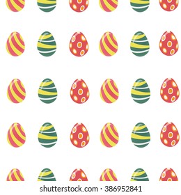Happy Easter Seamless Pattern with Colorful Eggs. Vector illustration