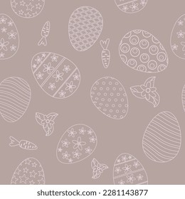 Happy Easter seamless pattern eggs festive background