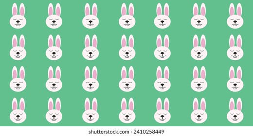 Happy Easter seamless pattern with Groovy cute Bunny. Style Easter card design. Vector illustration for wallpaper, fabric and bed linen print