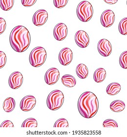 Happy Easter. Seamless pattern with the image of a colored Easter egg. Vector illustration.