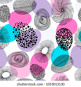 Happy easter seamless pattern. Pastel colors. Vector illustration. Congratulation, postcard, cover.