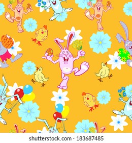 happy easter seamless pattern, vector illustration