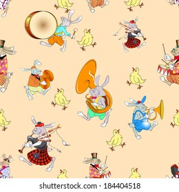 happy Easter seamless pattern, vector illustration