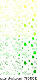 Happy Easter - Set of 8 seamless and tileable vector background patterns. Green, lime and yellow on white.