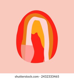 Happy Easter set of cards, posters or covers in modern minimalistic style eggs. Trendy cute templates for advertising and branding, congratulations or invitations