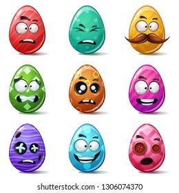 Happy easter, Set color egg. Vector eps 10