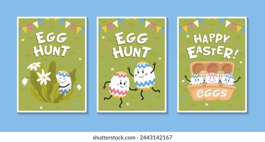 Happy Easter Set with eggs