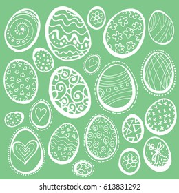 Happy easter set with eggs