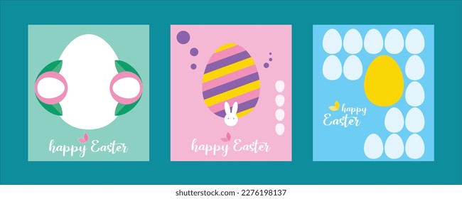 Happy Easter Set. Geometric abstract style. A vector Easter illustration
