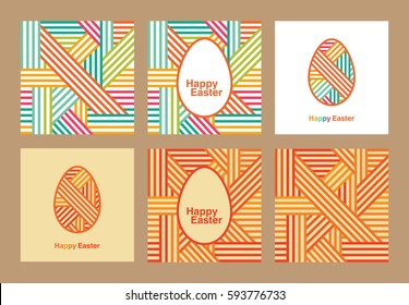 Happy Easter. Set of greeting cards. Congratulation. Abstract background. Elements for your design. Vector illustration. 