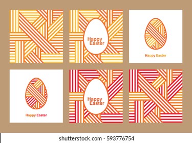 Happy Easter. Set of greeting cards. Congratulation. Abstract background. Elements for your design. Vector illustration. 