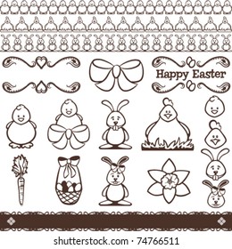Happy easter, set of various easter elements