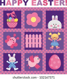 Happy Easter! A set of vector images on the theme of Easter