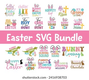 Happy Easter Shirts Bundle, Easter Bunny Bundle, Easter Hunting Squad, Easter Quotes, March Shirt, Welcome Spring, Cut File For Cricut And Silhouette