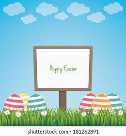happy easter sign board daisy meadow