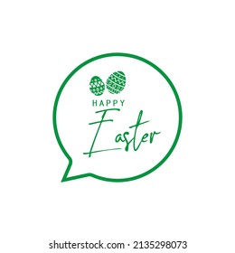 Happy Easter sign on white background