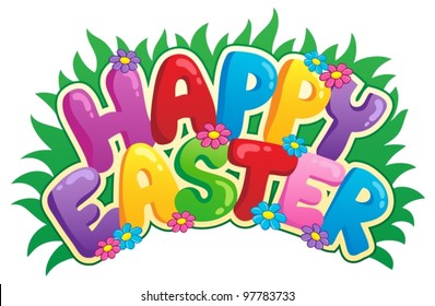 Happy Easter sign theme image 2 - vector illustration.