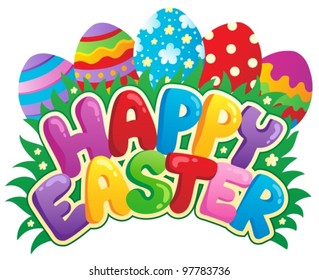 Happy Easter sign theme image 3 - vector illustration.