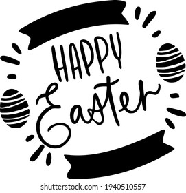 Happy Easter sign vector on isolated background