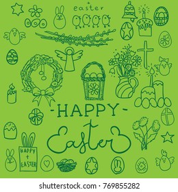 Happy Easter signs set. Isolated. Vector
