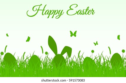 Happy easter silhouette