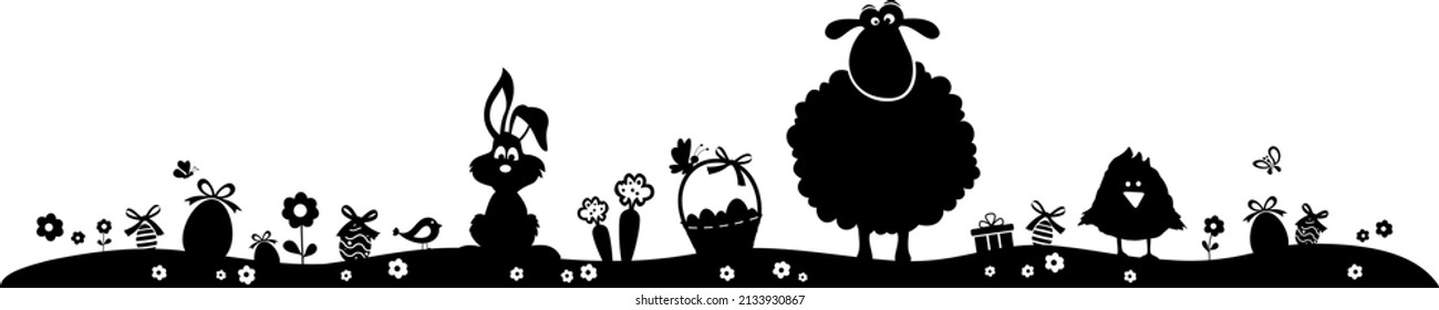 Vector de ilusión de silueta feliz de Pascua