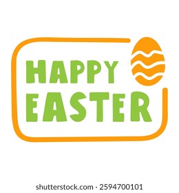 Happy Easter. Simple vector badge design for Easter. Illustration on white background.