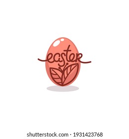 happy Easter, simple vector label