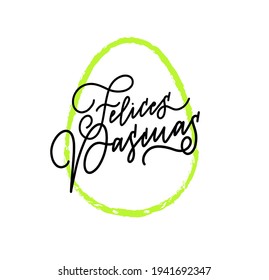 Feliz Pascua en español. Diseño de saludos de Pascua