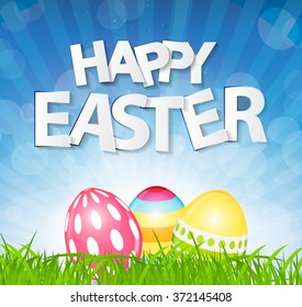 Happy Easter Spring Background Illustration EPS10