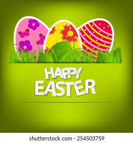 Happy Easter Spring Background Vector Illustration EPS10