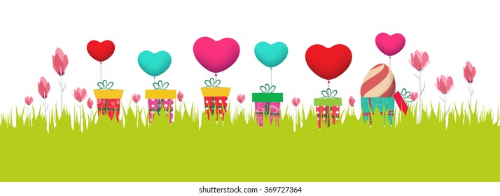 happy easter. Spring banner