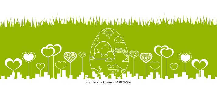 happy easter. Spring banner