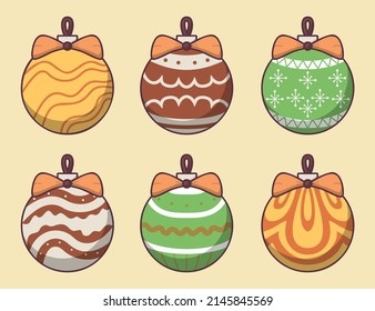 Happy easter in spring holiday. Easter baubles set. Vector illustration.